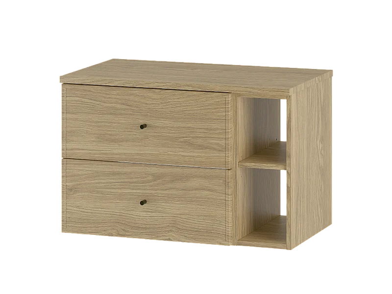 Ensemble pour salle de bain 80 cm Armoire Étagère Plan de travail Chêne huilé Marco