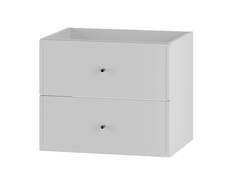 Weißer Waschtischunterschrank 60 cm, 2 Schubladen Mar