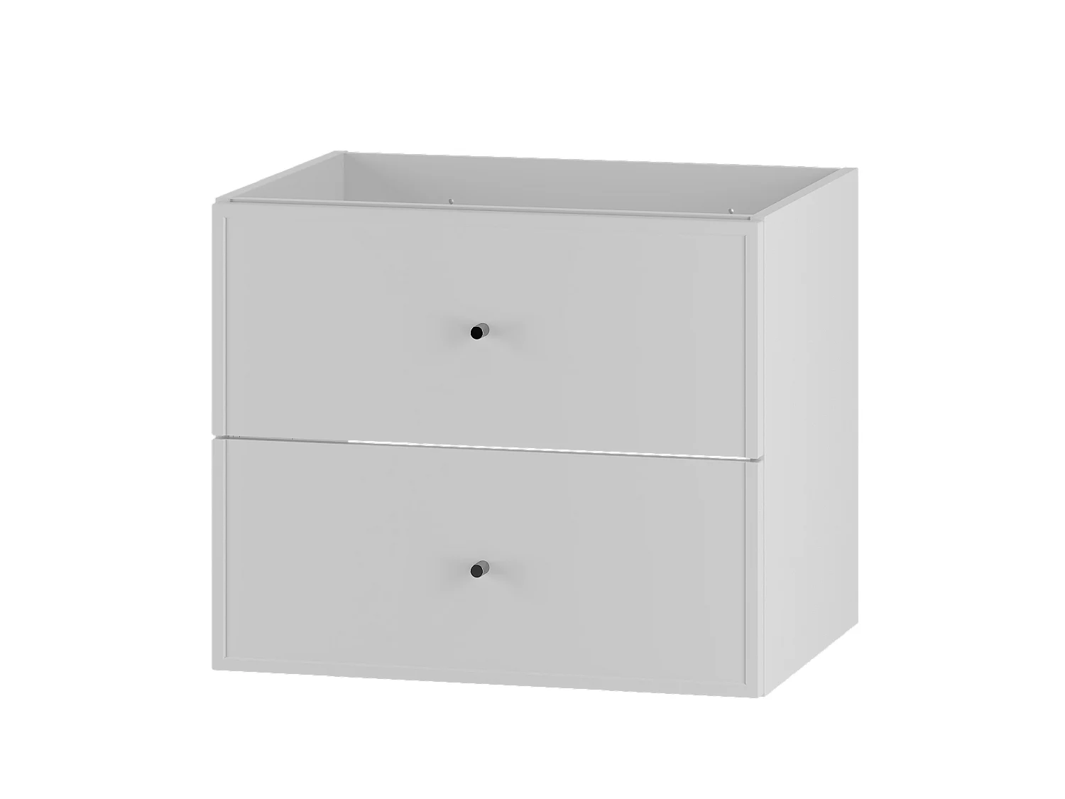 Armoire blanche sous lavabo 60 cm, 2 tiroirs Marco