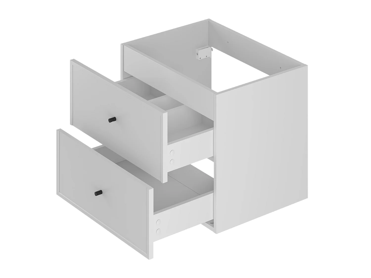 Weißer Waschtischunterschrank 60 cm, 2 Schubladen Mar