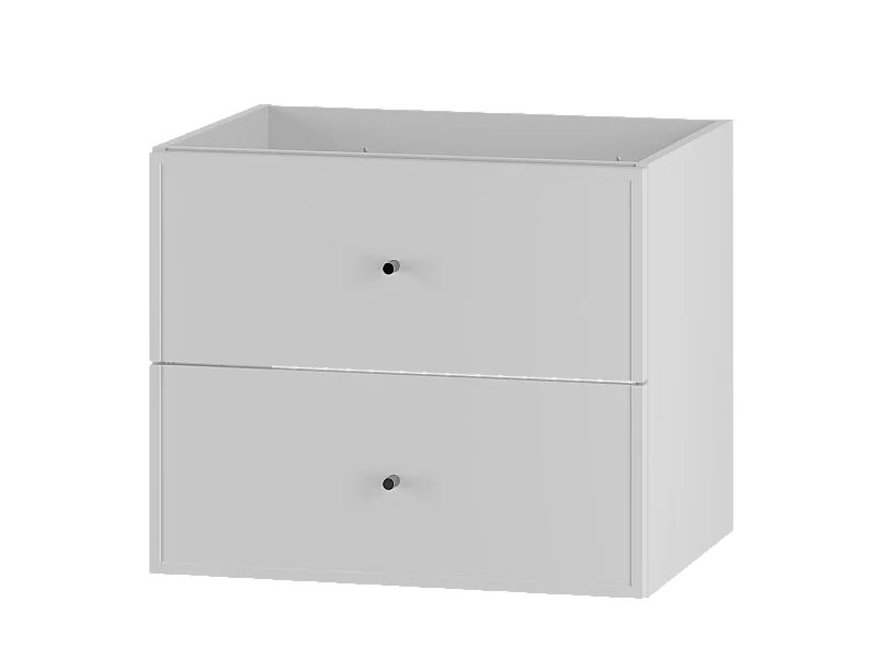 Armoire blanche sous lavabo 60 cm, 2 tiroirs Marco