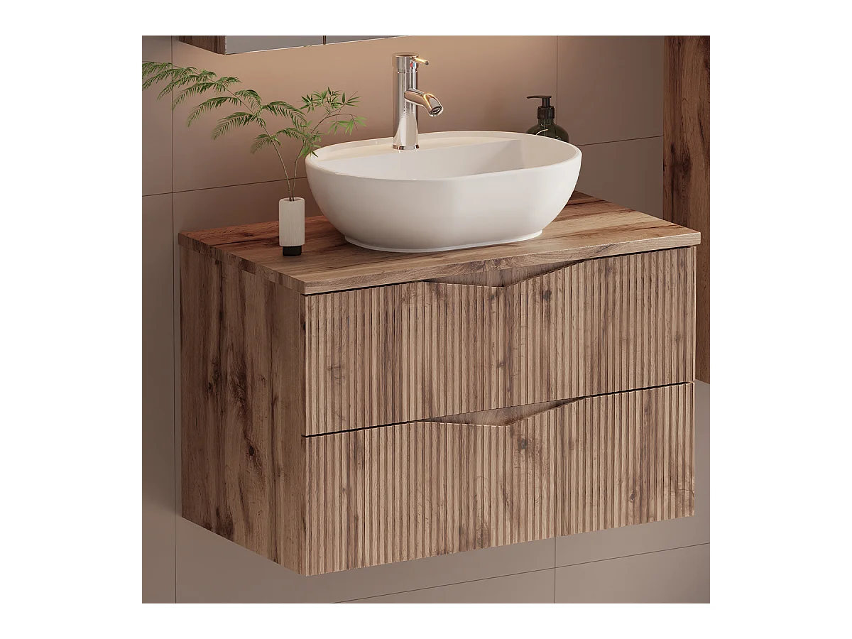 Meuble sous-vasque 80cm plan de toilette Tao Bois