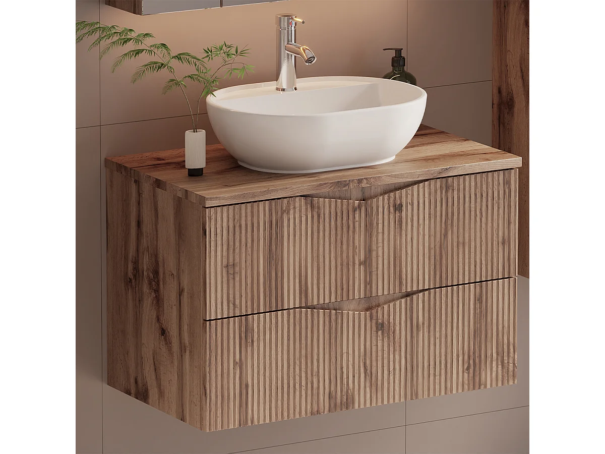 Meuble sous-vasque 80cm plan de toilette Tao Bois