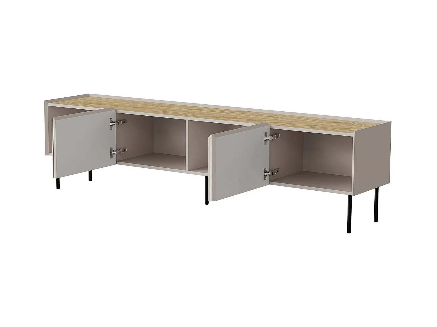 Meuble TV Novas, une étagère, 40x200x52h cm Beige Chêne