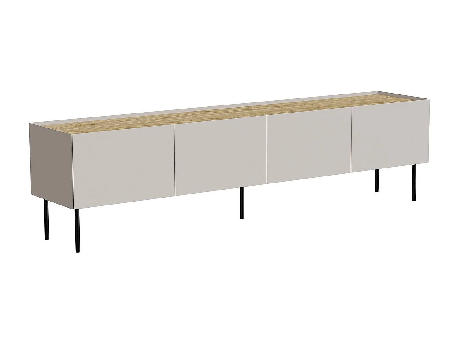 Meuble TV Novas, une étagère, 40x200x52h cm Beige Chêne