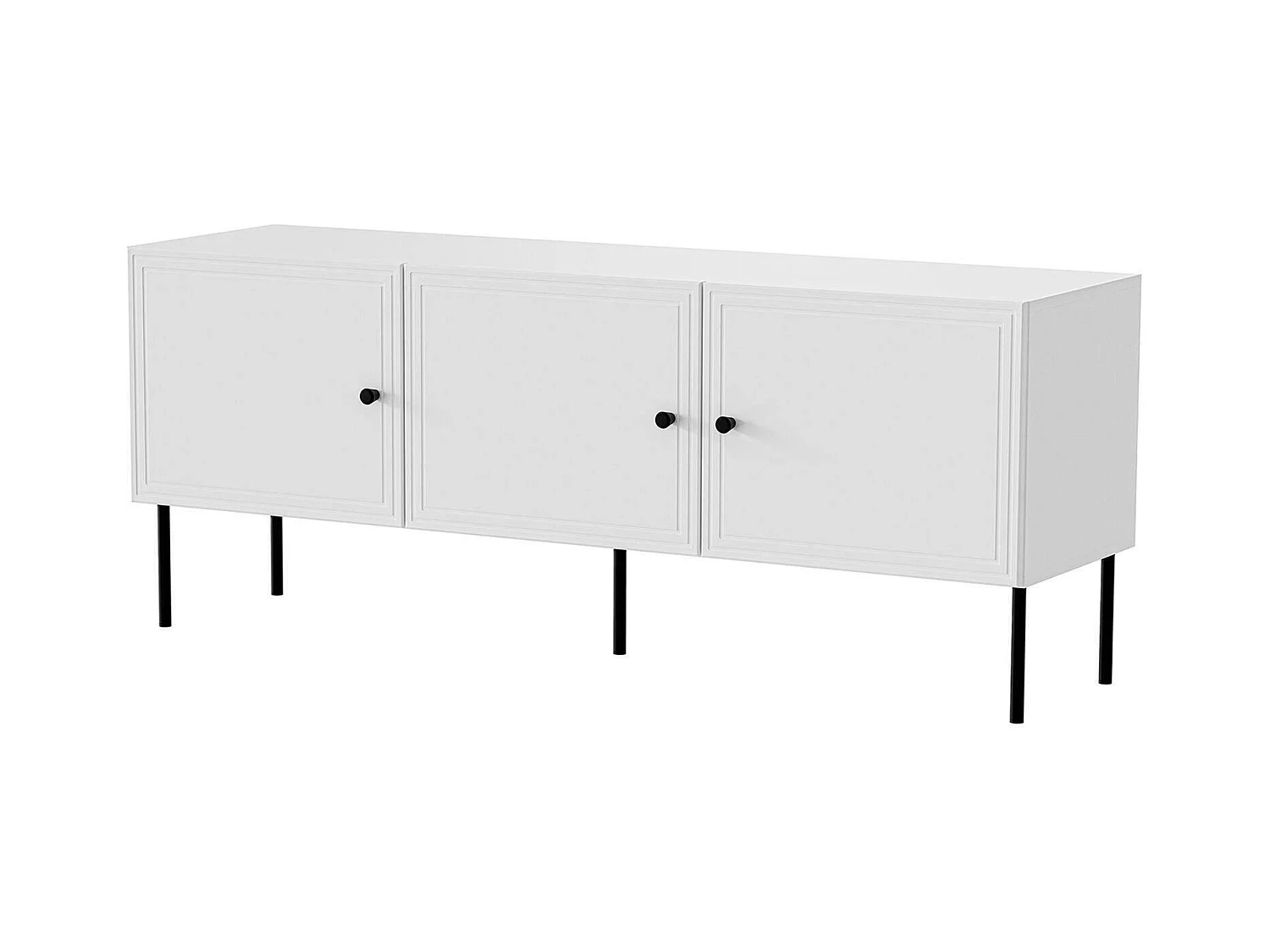 Meuble TV Moura, 3 étagères, 40x151x60h cm blanc