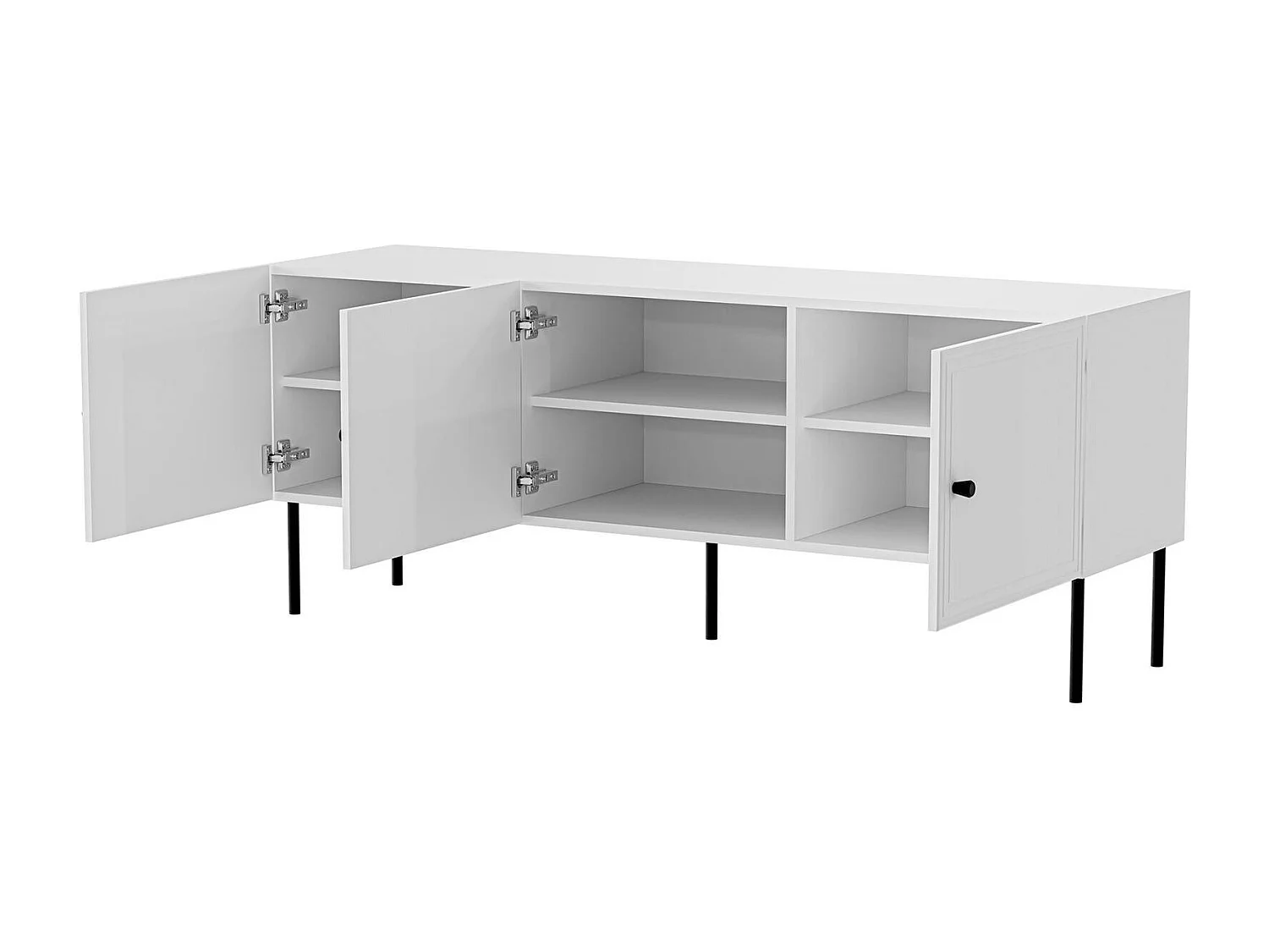 Meuble TV Moura, 3 étagères, 40x151x60h cm blanc