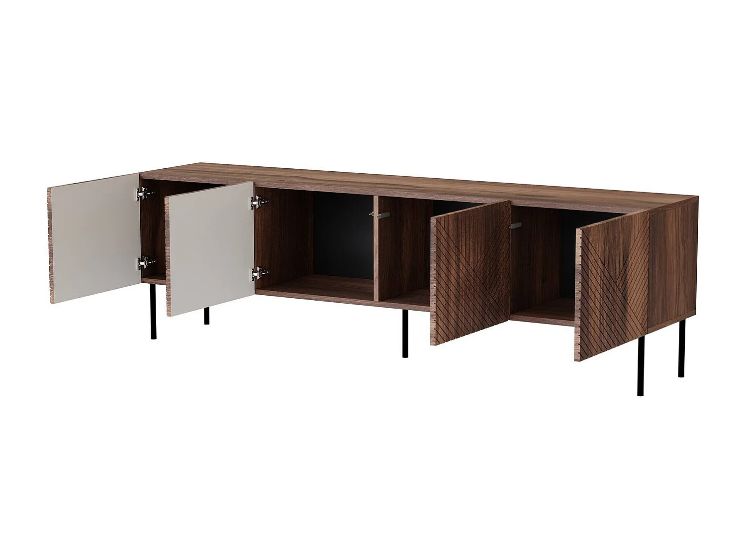Meuble TV Lagos, une étagère, 40x190x58h cm Marron