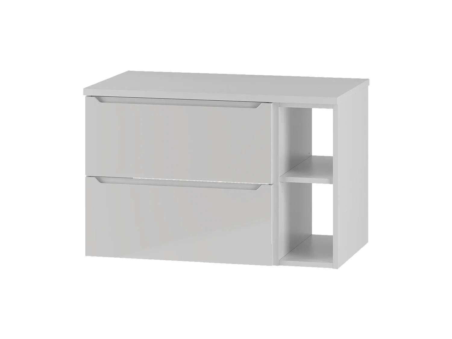 Ensemble blanc pour salle de bain 80 cm Armoire Étagère Plan de travail Etna