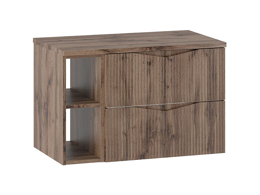 Meuble sous-vasque 80cm 2 niches plan de toilette Tao Bois