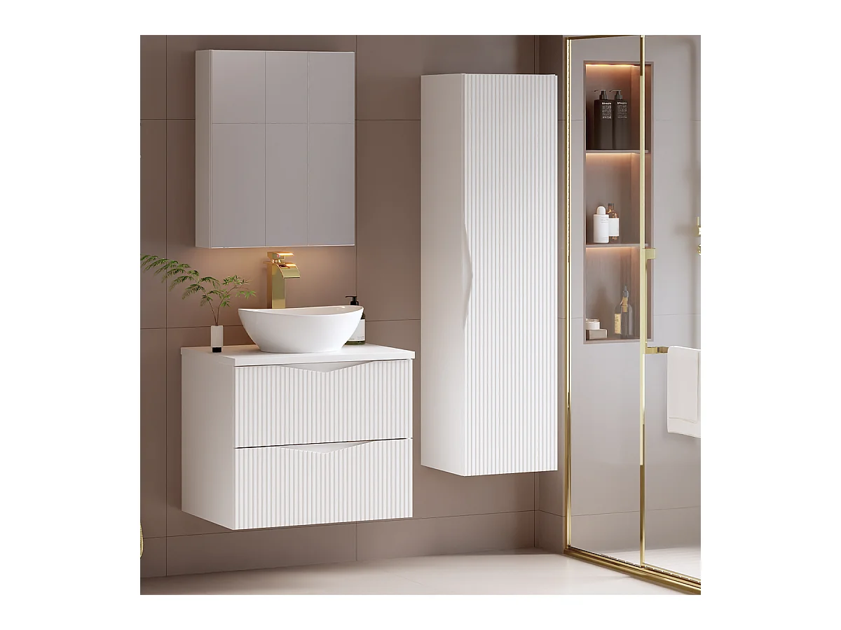Meuble sous-vasque 60cm plan de toilette Tao Blanc