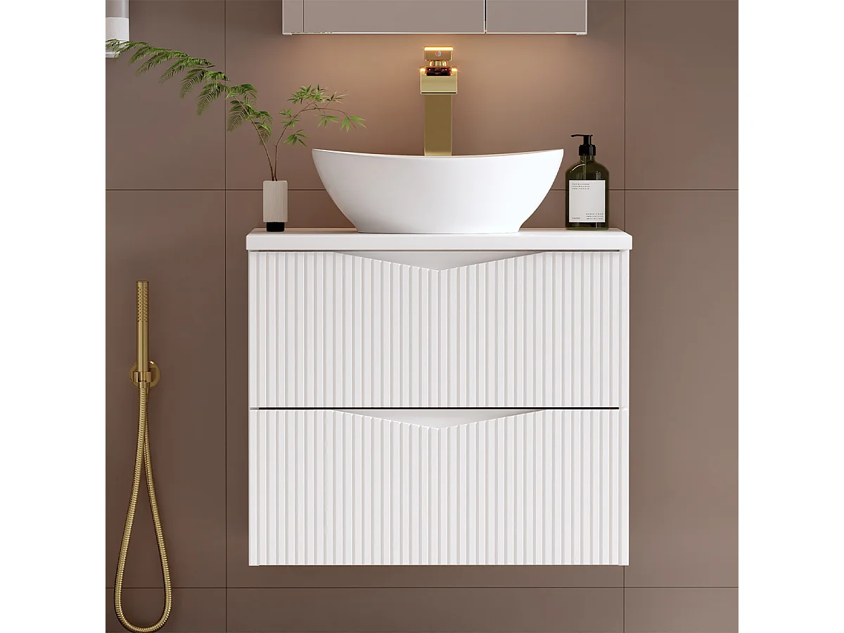 Mueble bajo lavabo 60cm encimera Tao Blanco