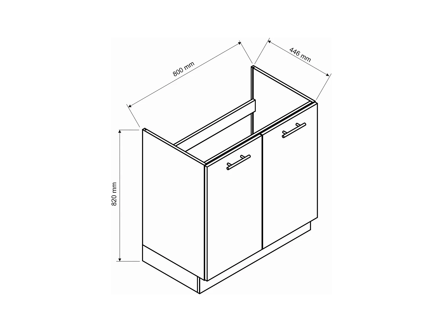 Cucina completa Covo, Set compatto e funzionale con ante e cassetto, Antracite