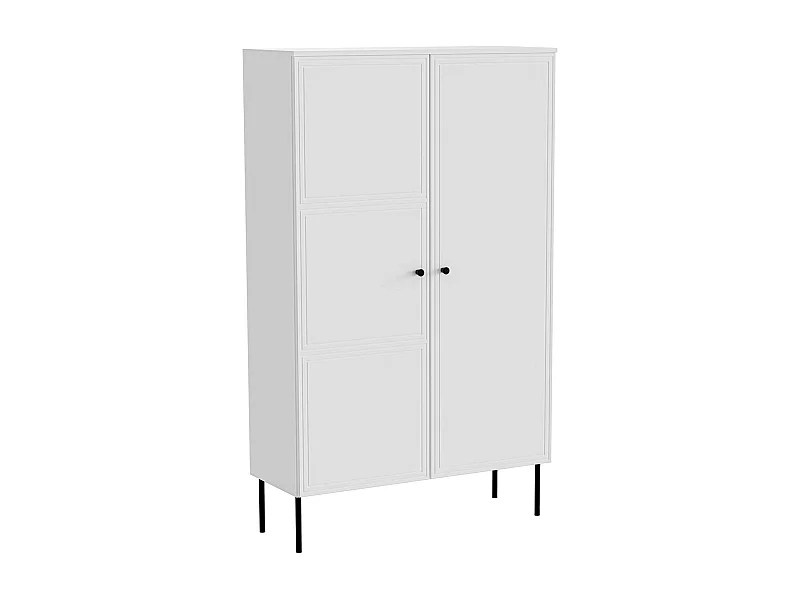 Armoire polyvalente 2 portes Montijo, 6 étagères, 39x166h cm Blanc