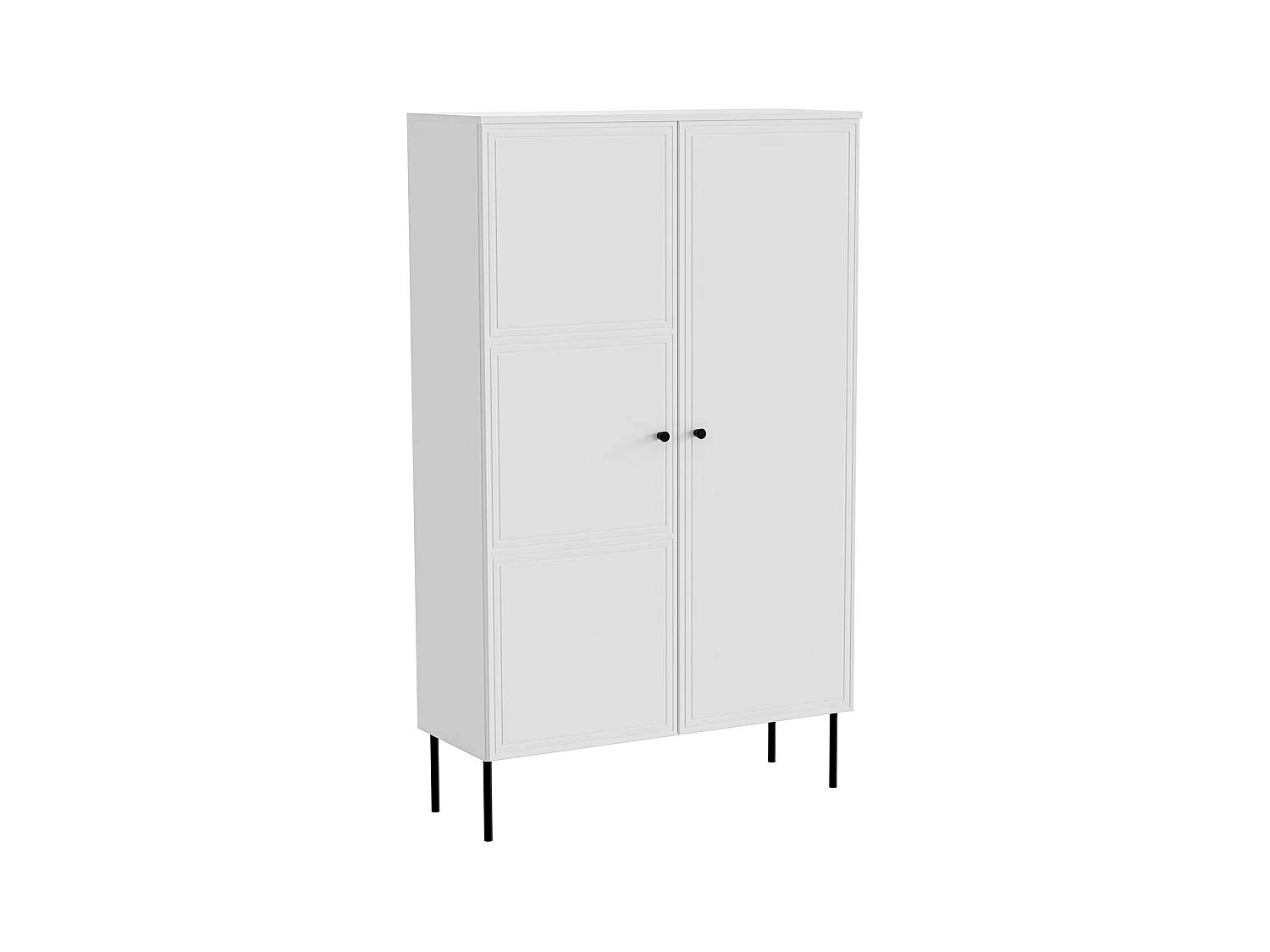 Armoire polyvalente 2 portes Montijo, 6 étagères, 39x166h cm Blanc
