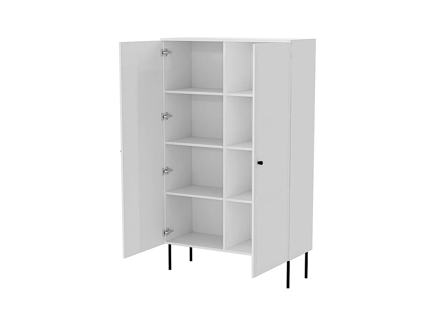 Armoire polyvalente 2 portes Montijo, 6 étagères, 39x166h cm Blanc