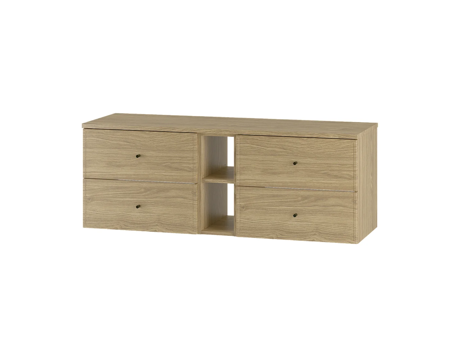 Badkamerset 140 cm Kast Rek Werkblad Eikenhout Geolied Marco