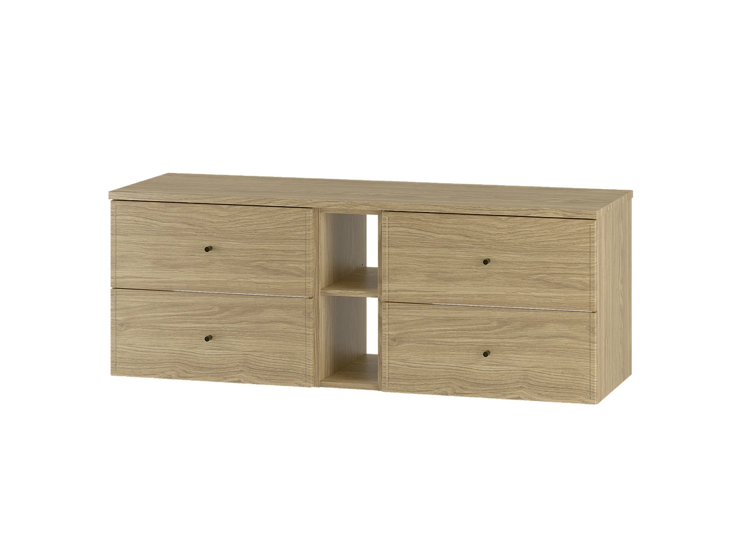 Ensemble pour salle de bain 140 cm Armoire Étagère Plan de travail Chêne huilé Marco