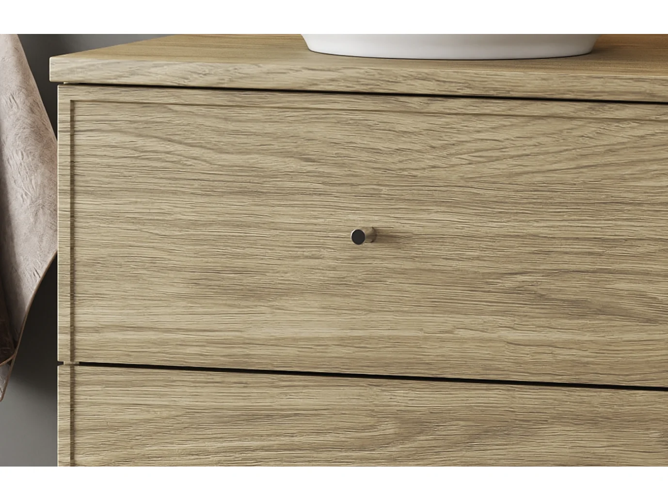 Ensemble pour salle de bain 140 cm Armoire Étagère Plan de travail Chêne huilé Marco