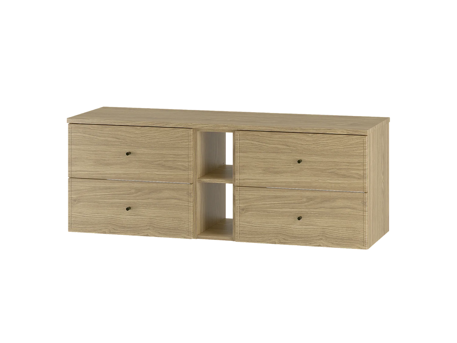 Ensemble pour salle de bain 140 cm Armoire Étagère Plan de travail Chêne huilé Marco