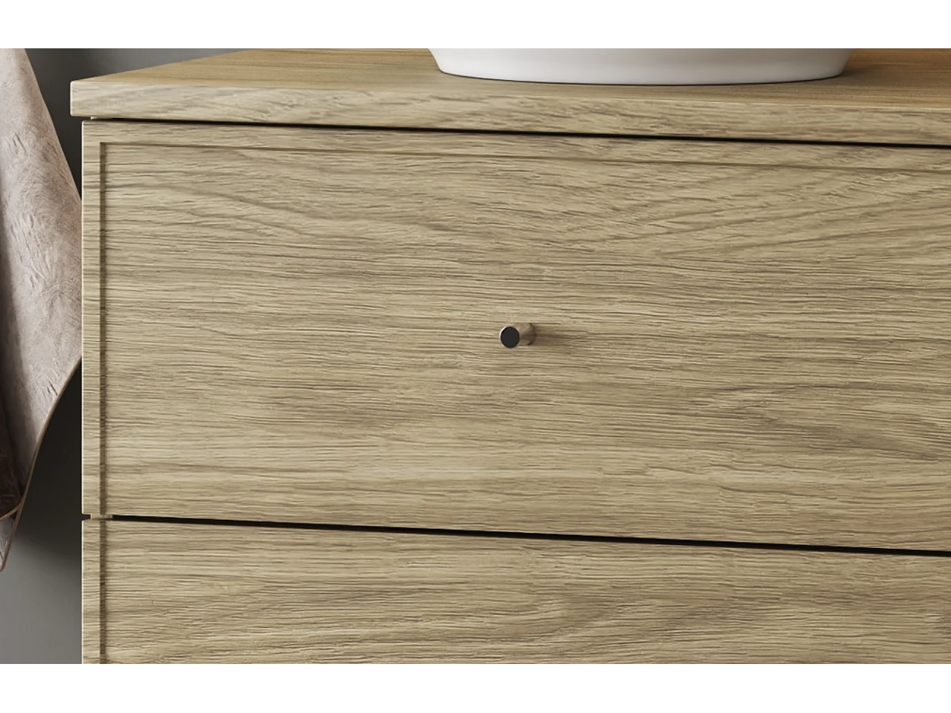 Ensemble pour salle de bain 140 cm Armoire Étagère Plan de travail Chêne huilé Marco