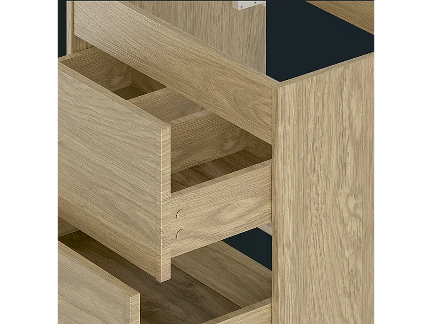 Ensemble pour salle de bain 140 cm Armoire Étagère Plan de travail Chêne huilé Marco