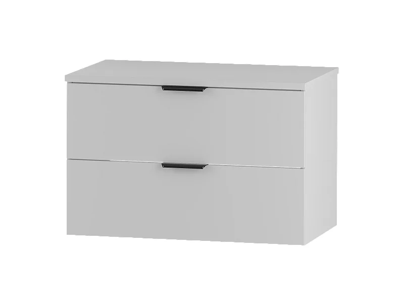 Weißes Badezimmer-Set 80 cm Schrank mit Arbeitsplatte Pile