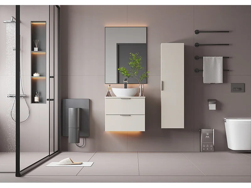 Ensemble de salle de bain en cachemire 60 cm Armoire avec plateau Pile