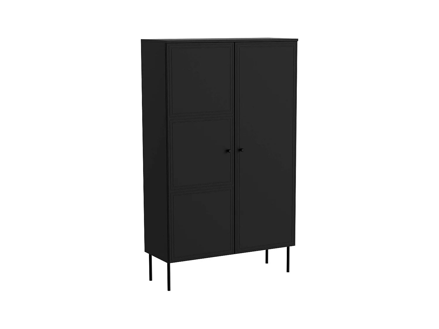 Armoire polyvalente 2 portes Montijo, 6 étagères, 39x166h cm Noir