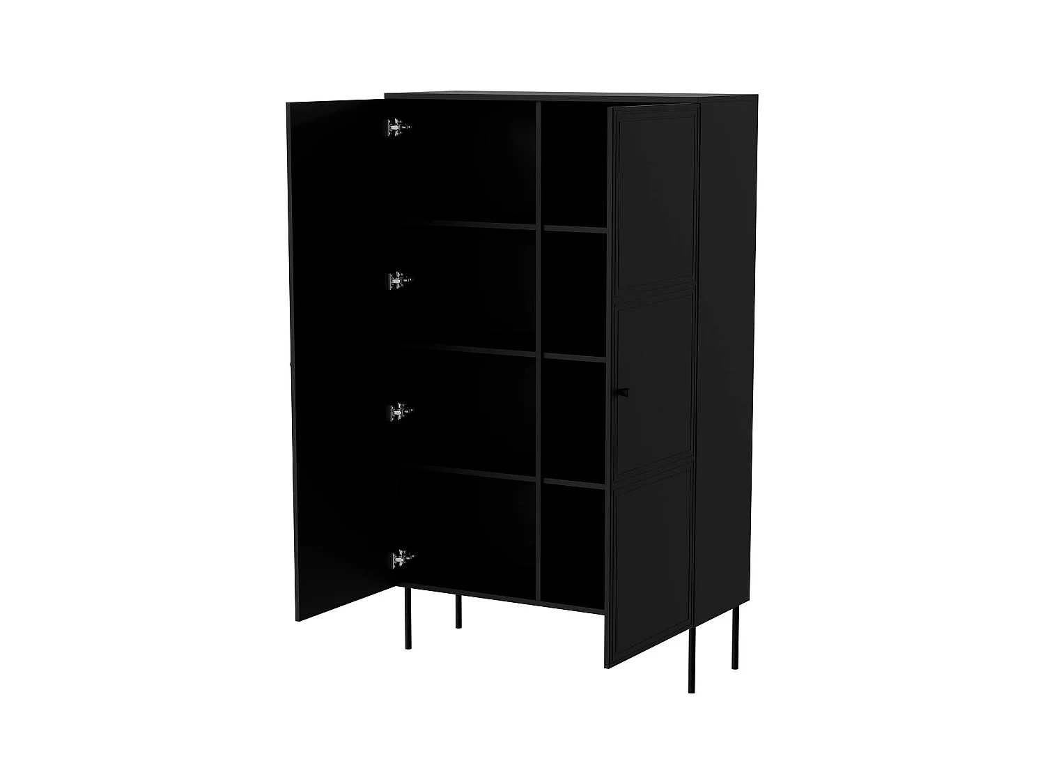 Armoire polyvalente 2 portes Montijo, 6 étagères, 39x166h cm Noir