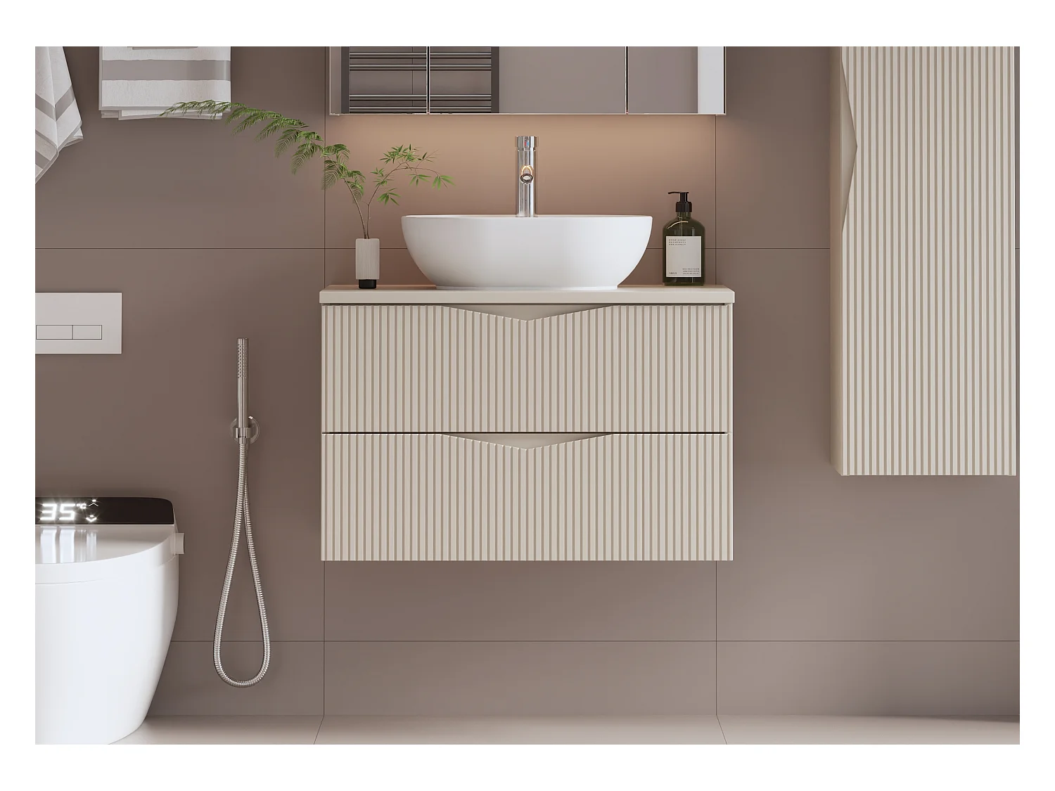 Meuble sous-vasque 80cm Tao Cachemire