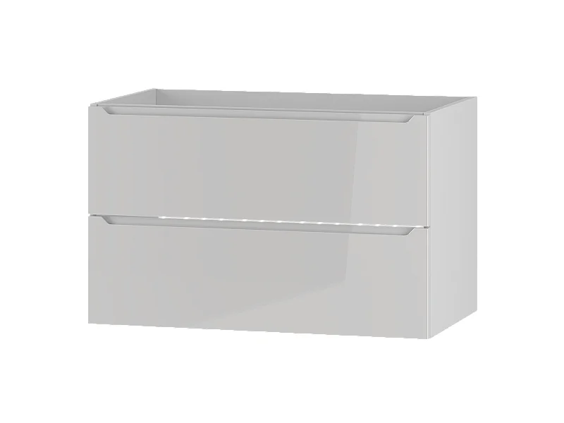 Weißer Waschtischunterschrank 80 cm, 2 Schubladen Etna