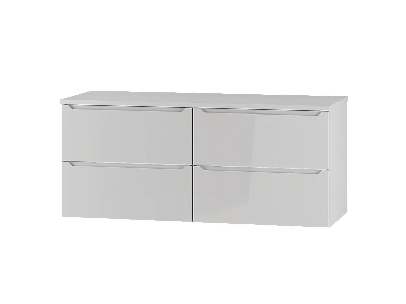 Weißes Badezimmer-Set 120 cm Schrank mit Arbeitsplatte Etna