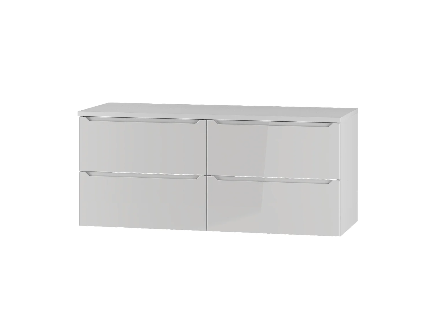 Weißes Badezimmer-Set 120 cm Schrank mit Arbeitsplatte Etna