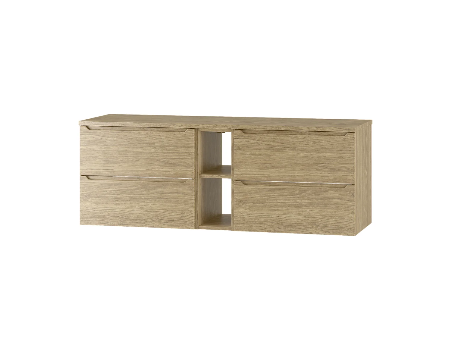 Ensemble pour salle de bain 140 cm Armoire Étagère Plan de travail Chêne huilé Etna