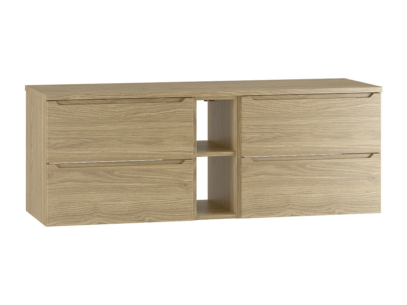 Meuble sous-vasque 140cm 2 niches plan de toilette Viggo Bois
