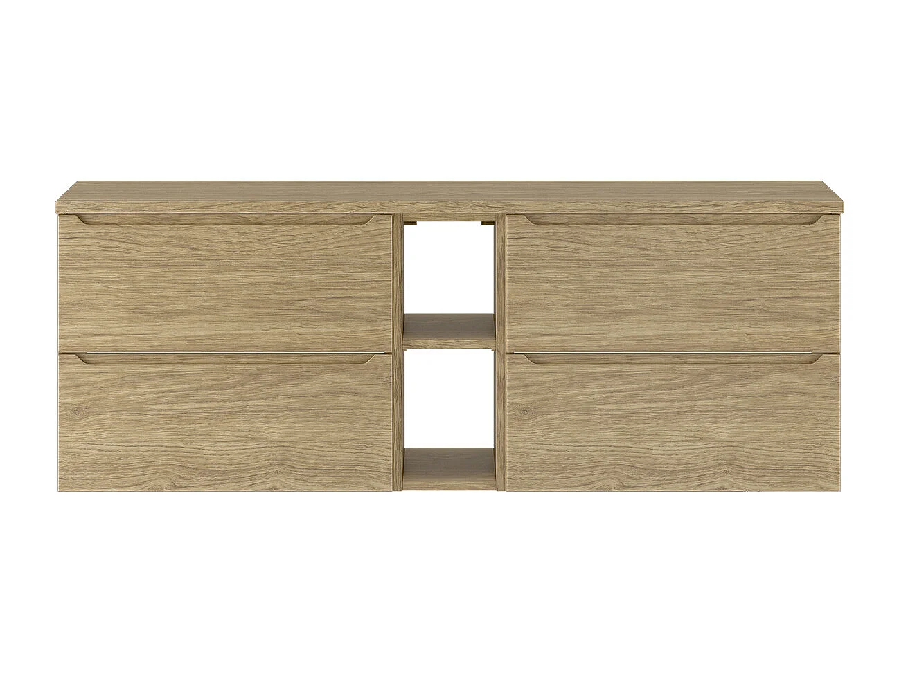 Meuble sous-vasque 140cm 2 niches plan de toilette Viggo Bois