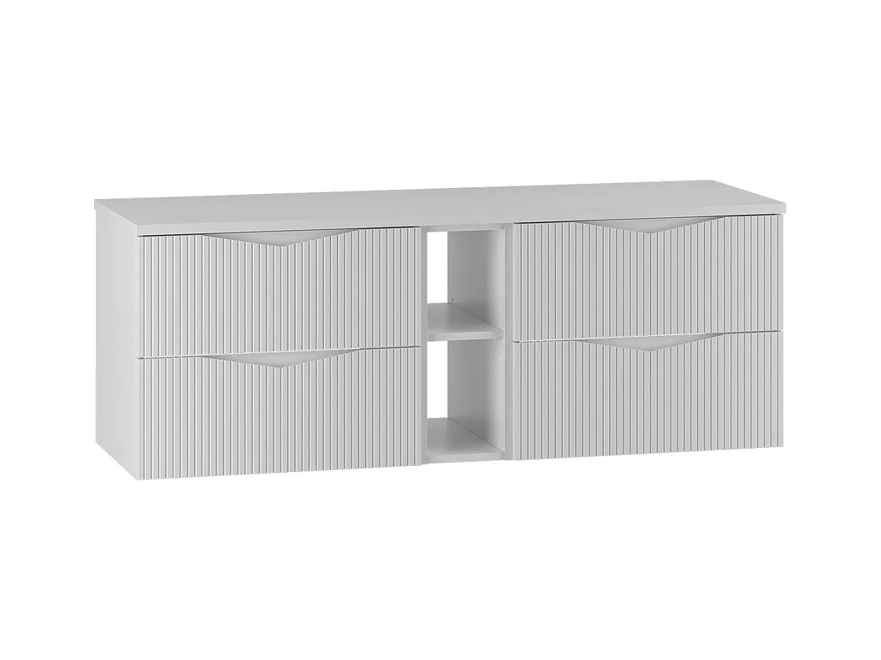 Meuble sous-vasque 140cm 2 niches plan de toilette Tao Blanc