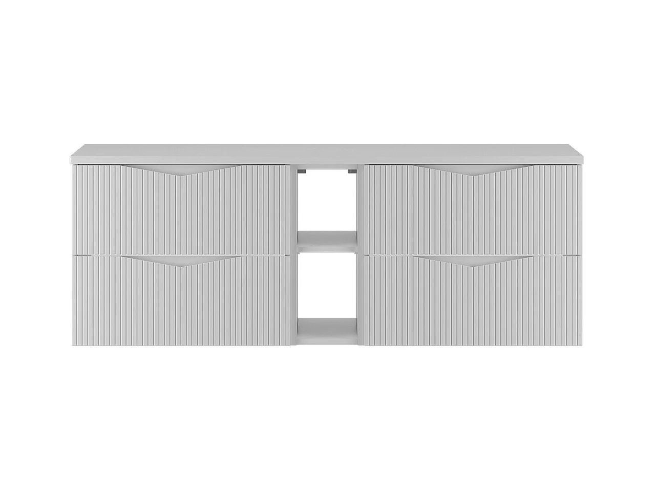 Meuble sous-vasque 140cm 2 niches plan de toilette Tao Blanc