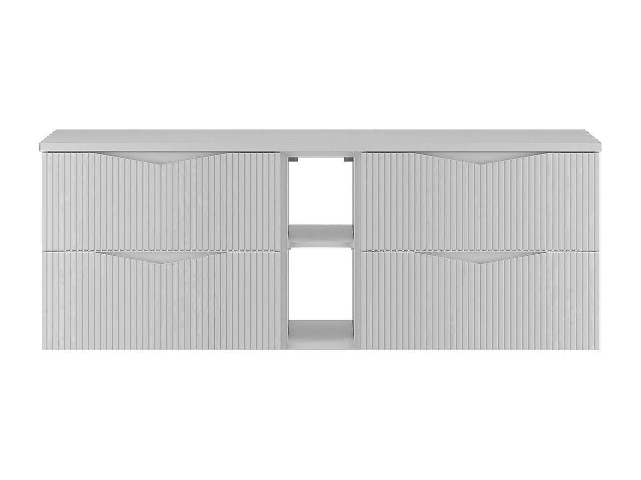 Meuble sous-vasque 140cm 2 niches plan de toilette Tao Blanc