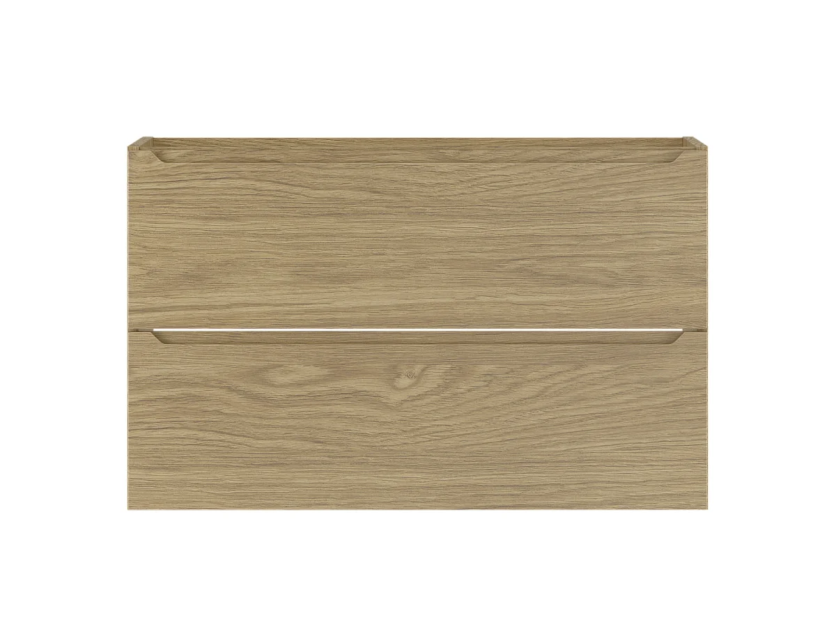 Meuble sous lavabo 80 cm, 2 tiroirs, chêne huilé Etna
