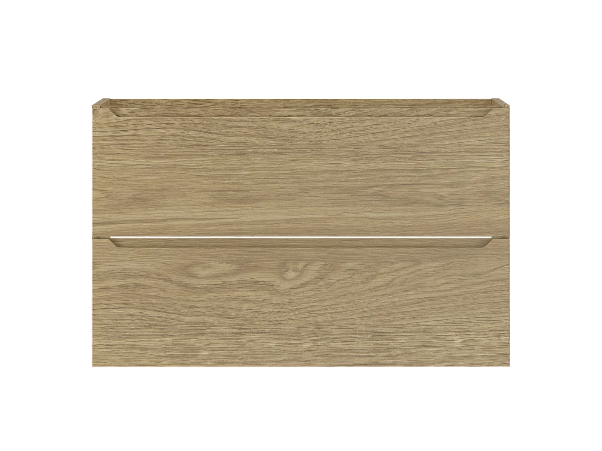 Meuble sous lavabo 80 cm, 2 tiroirs, chêne huilé Etna