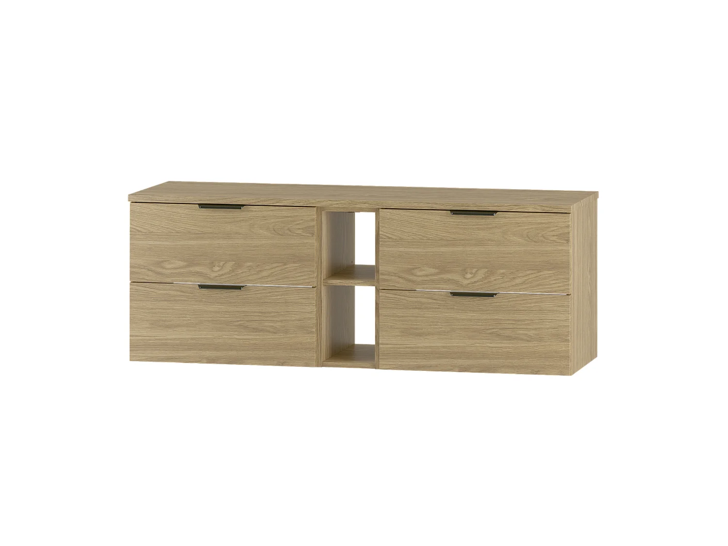 Badkamerset 140 cm Kast Rek Werkblad Eikenhout Geolied Pile