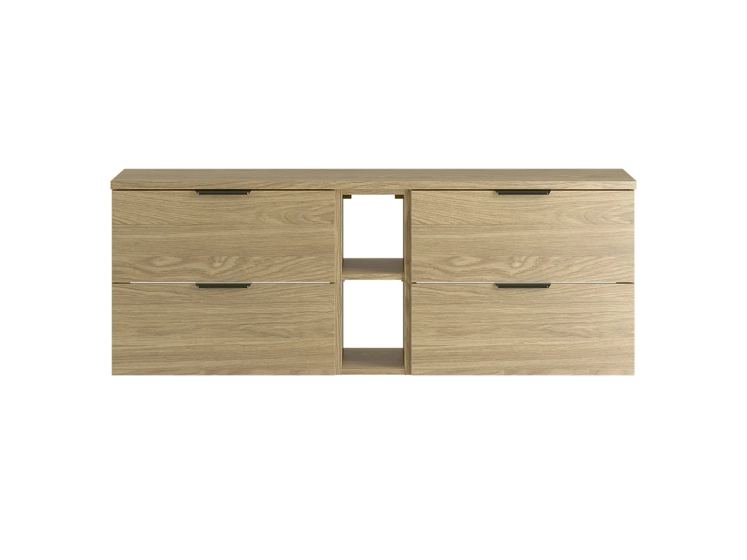 Ensemble pour salle de bain 140 cm Armoire Étagère Plan de travail Chêne huilé Pile