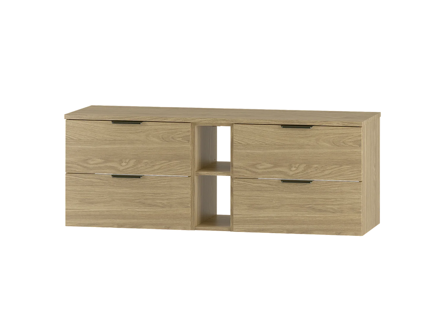 Badkamerset 140 cm Kast Rek Werkblad Eikenhout Geolied Pile