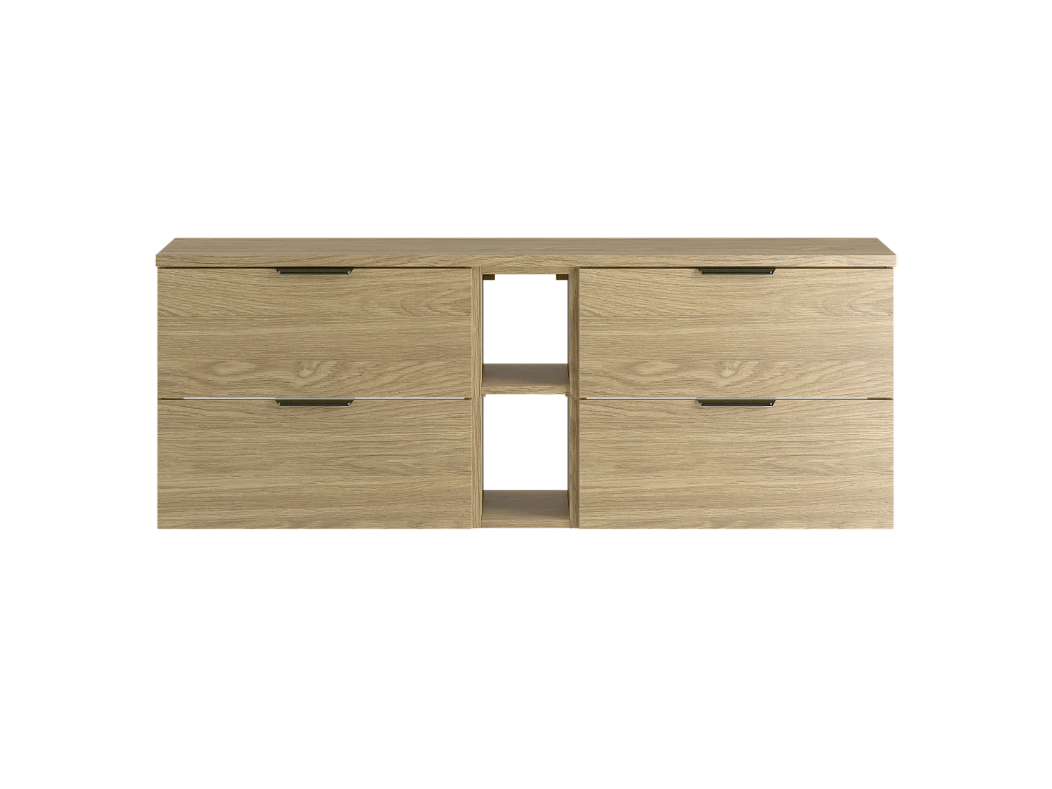 Badkamerset 140 cm Kast Rek Werkblad Eikenhout Geolied Pile