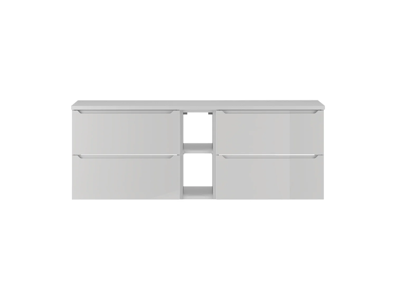 Ensemble blanc pour salle de bain 140 cm Armoire Étagère Plan de travail Etna