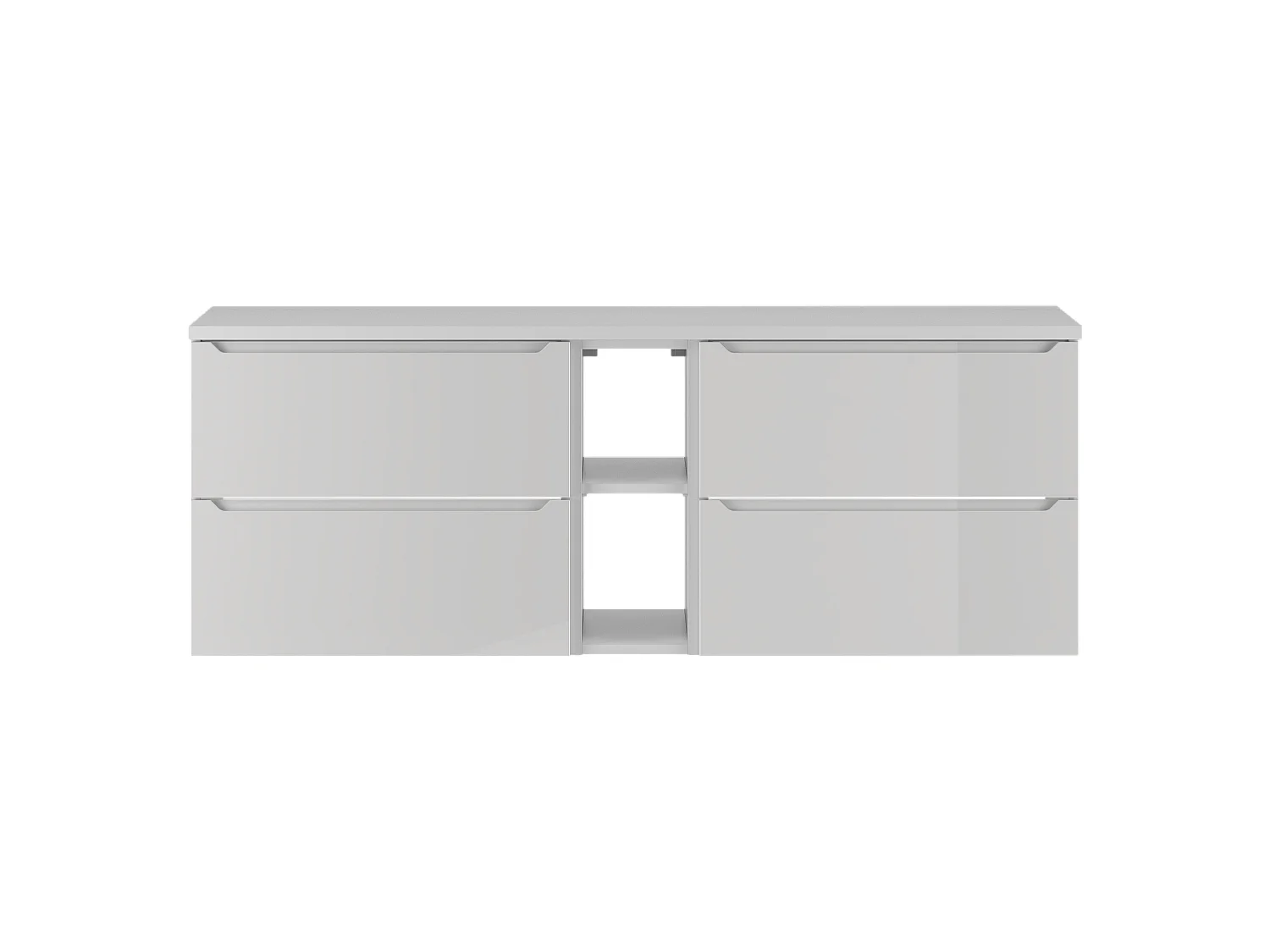 Ensemble blanc pour salle de bain 140 cm Armoire Étagère Plan de travail Etna