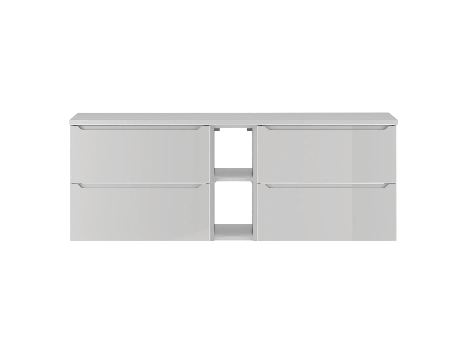 Wit badkamerset 140 cm Kast Rek Werkblad Etna