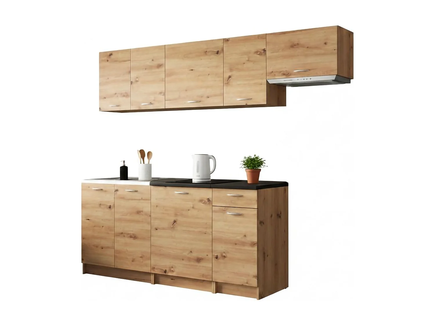 Cucina Completa Fuzeta, un Cassetto, Marrone Rovere Nodi